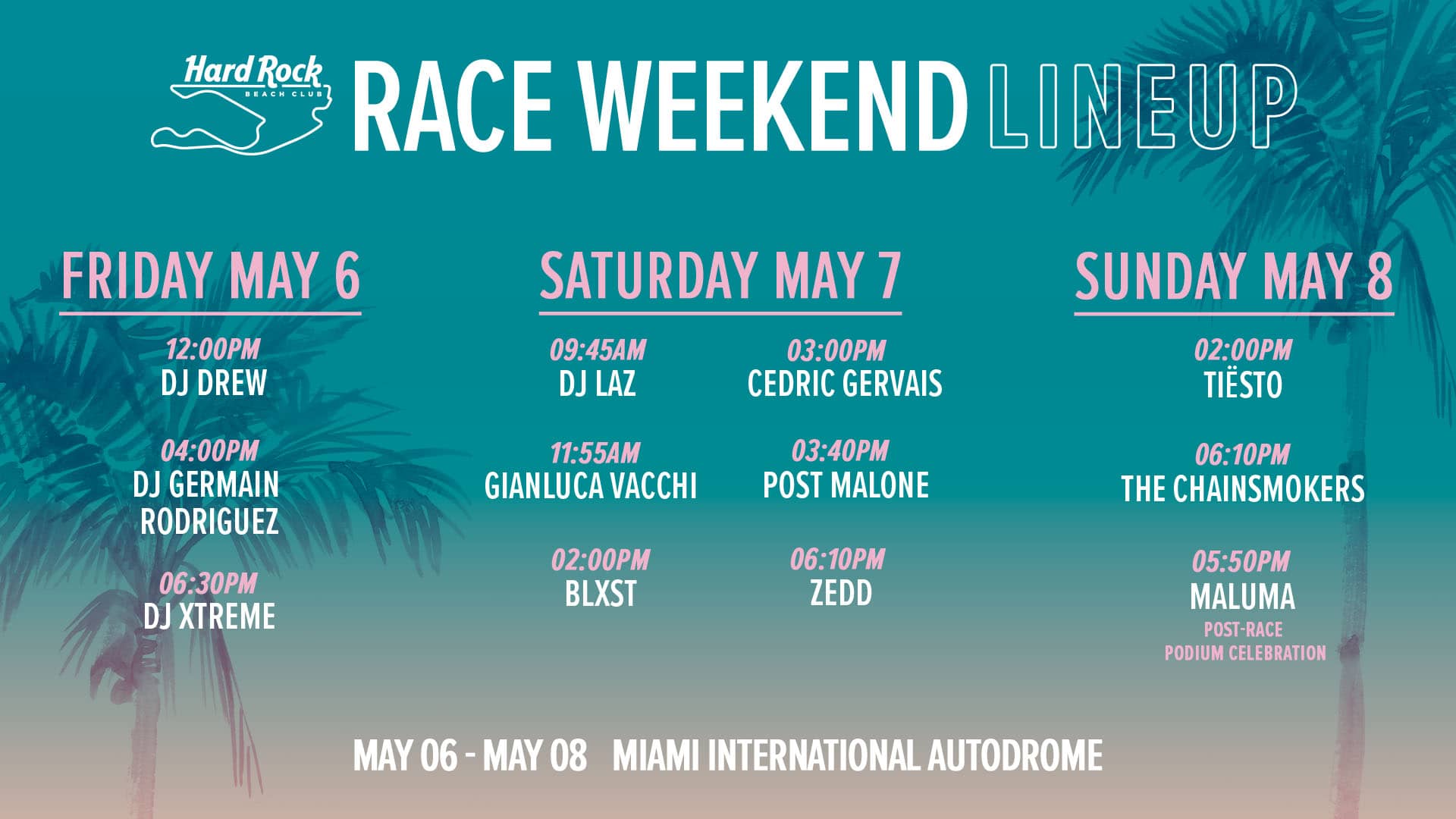 Formula 1 Crypto.com Miami Grand Prix Hard Rock Entertainment Lineup